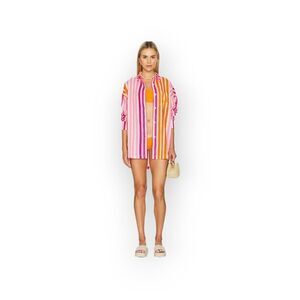 Beach Riot Alexa Top Sunset Stripes Multicolor Pink Orange Bikini Swimwear
